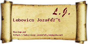 Lebovics Jozafát névjegykártya